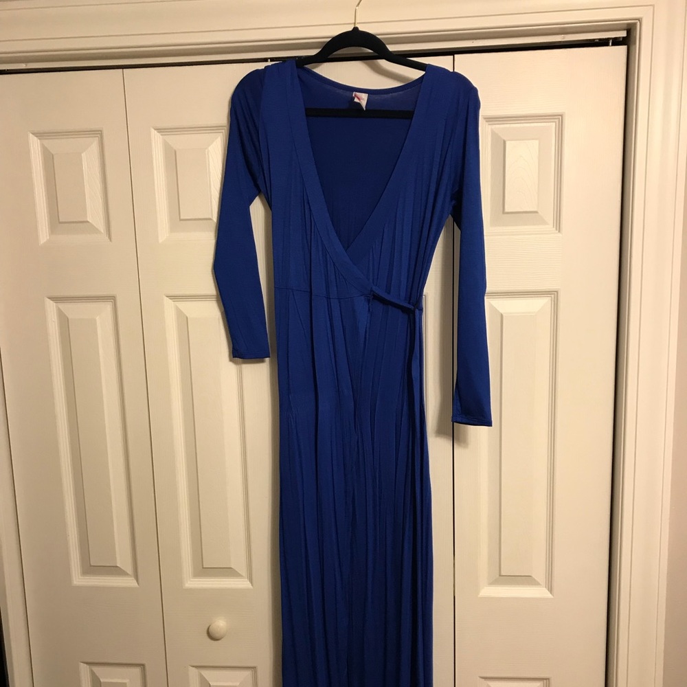 Jersey Wrapped Dress - Royal Blue